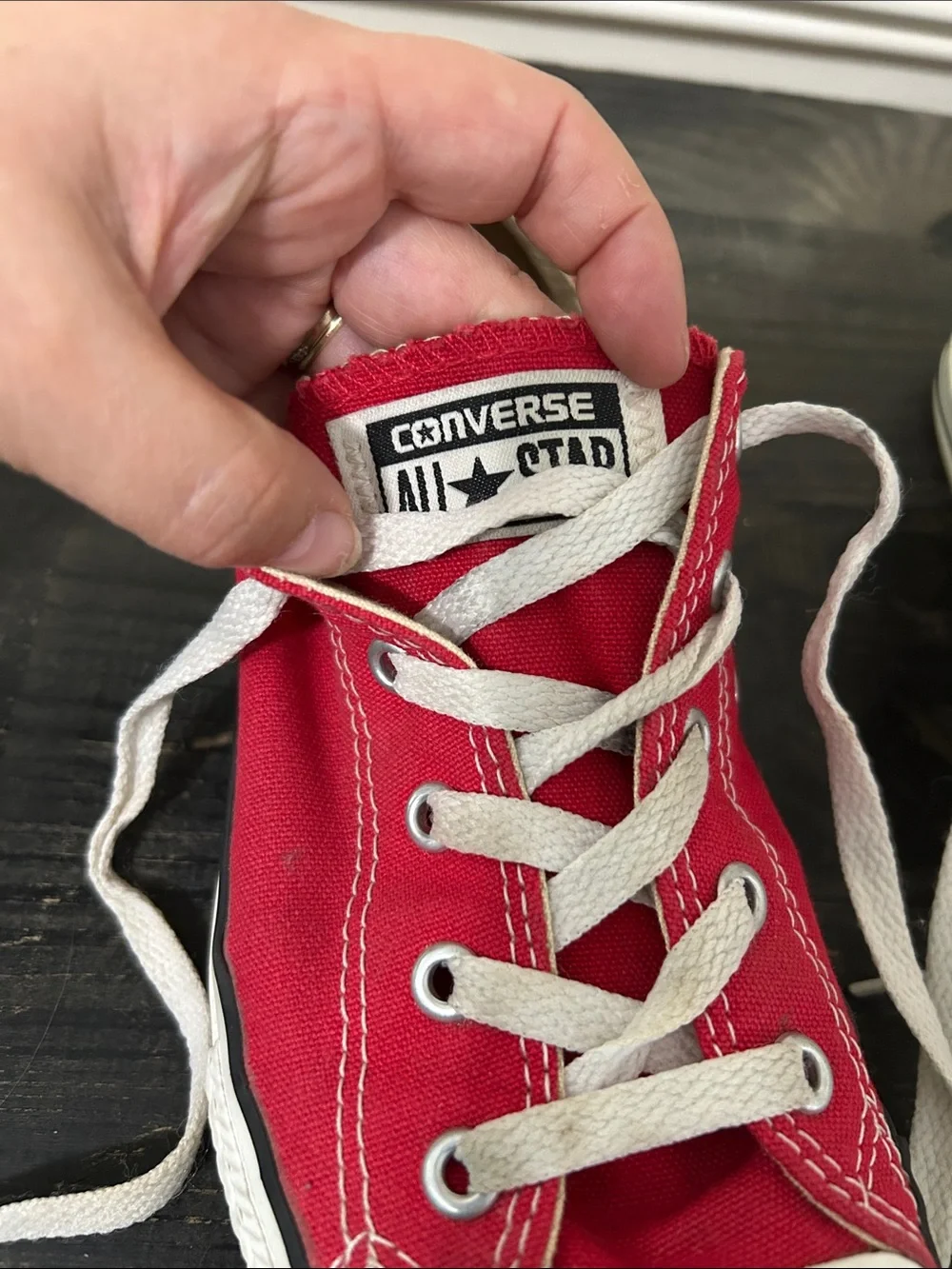 Kids Red Canvas Low-Top Sneakers